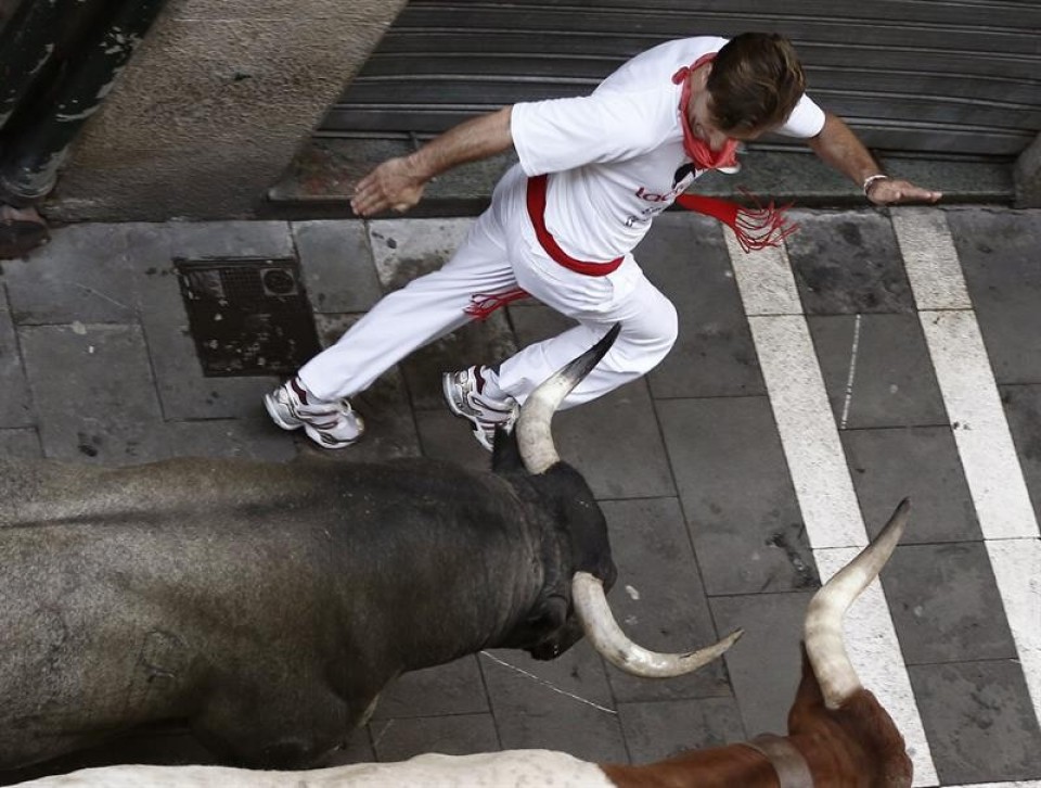Tercer encierro de los sanfermines 2016. Foto: EFE