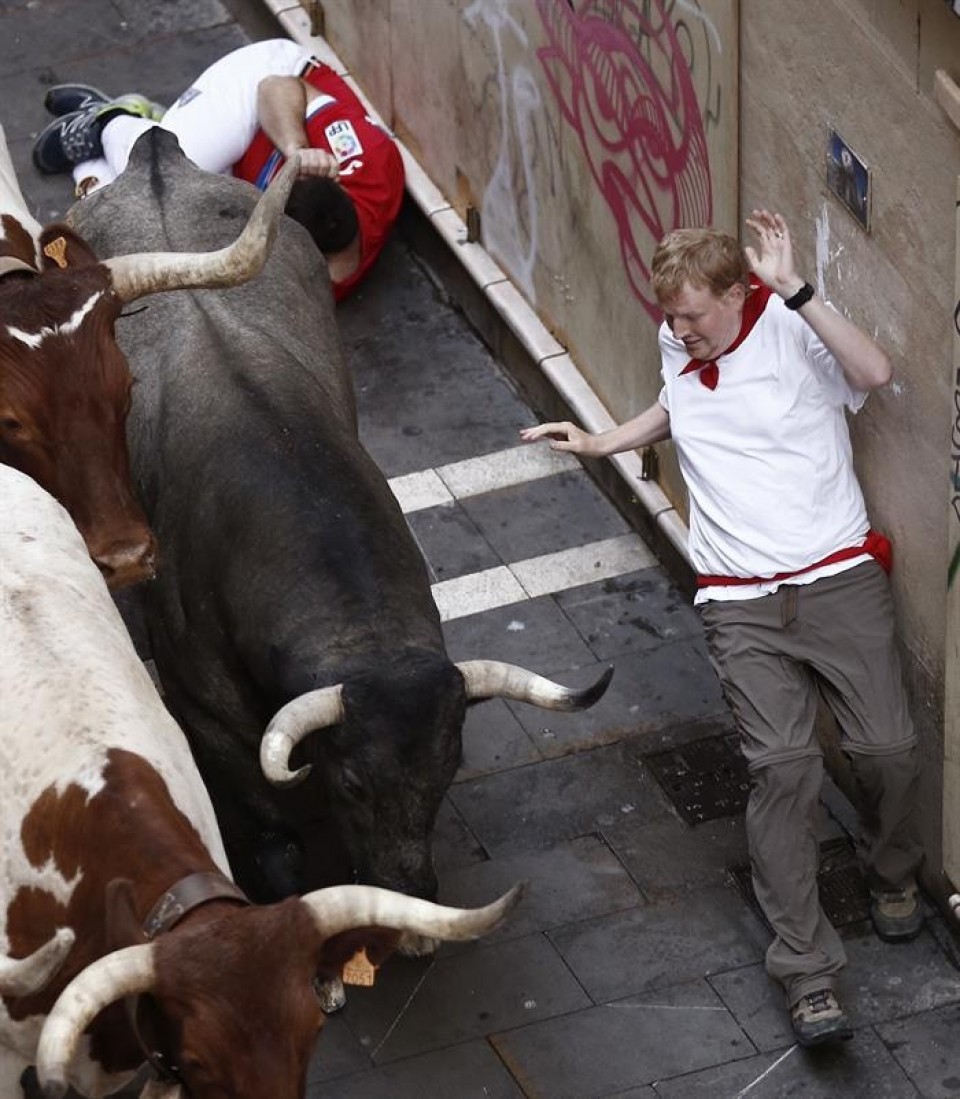 Tercer encierro de los sanfermines 2016. Foto: EFE