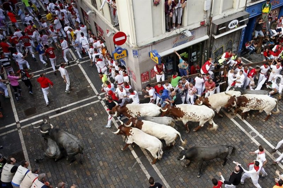 Tercer encierro de los sanfermines 2016. Foto: EFE
