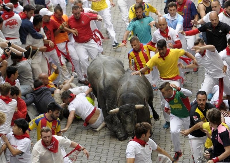 Tercer encierro de los sanfermines 2016. Foto: EFE