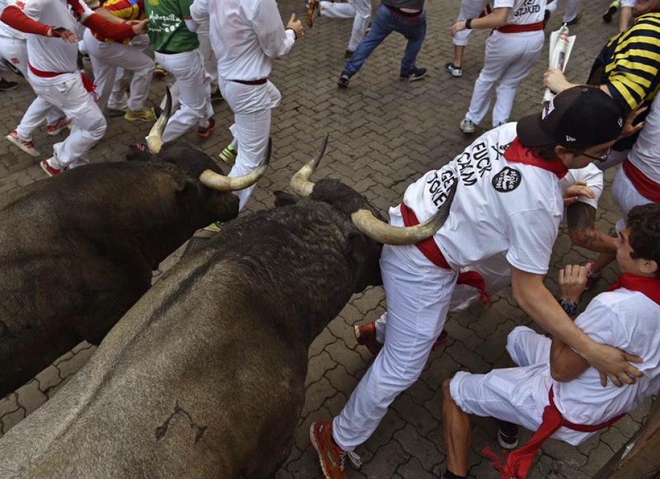 Tercer encierro de los sanfermines 2016. Foto: EFE