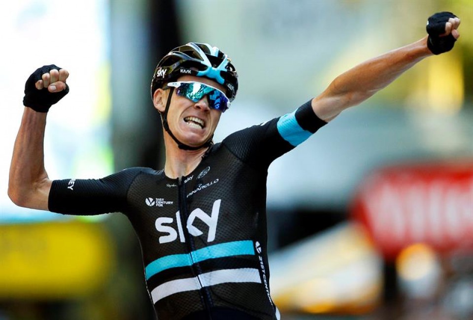 Froome, 8. etapako garaipena ospatzen / EFE.