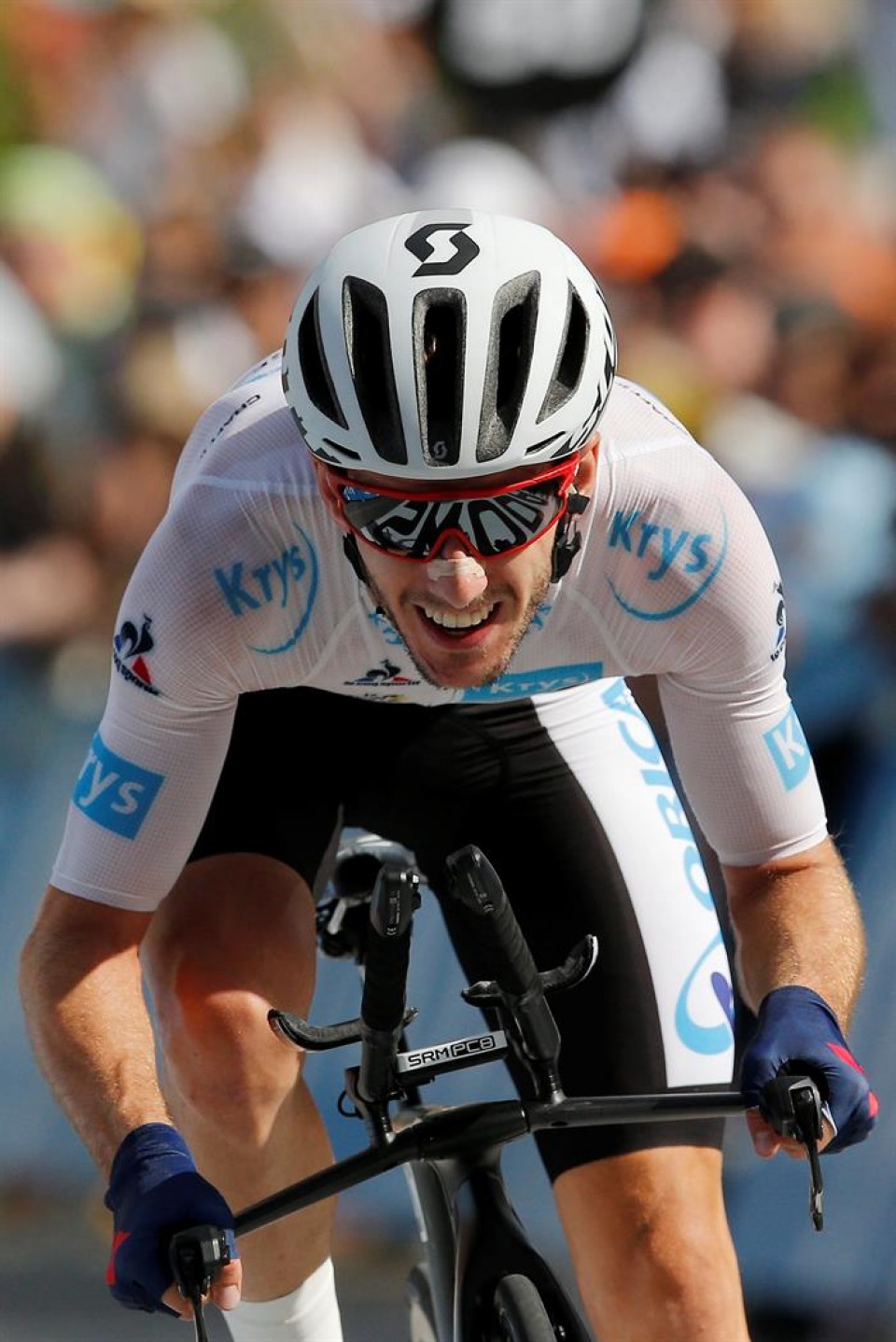 Adam Yates, 18. etapako erlojupekoaren helmugan / EFE.