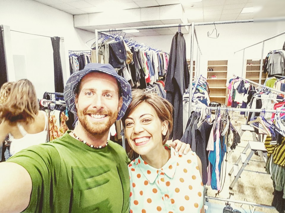 Borja Uribesalgo eta Barbara Rivas jantzitegian