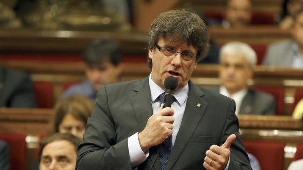 El presidente Puigdemont ha manifestado su empeño por seguir hacia la república catalana. Foto: Efe.