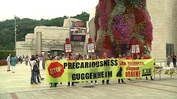 Los educadores y orientadores del Museo Guggenheim han realizado siete huelgas. Foto: EITB