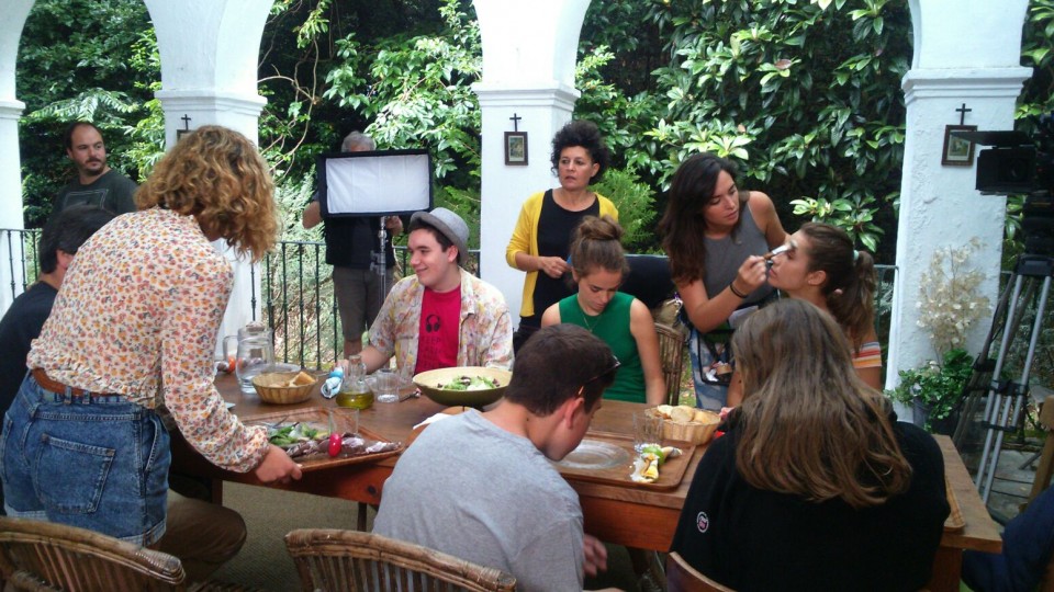 Eszena bat grabatzeko prestatzen