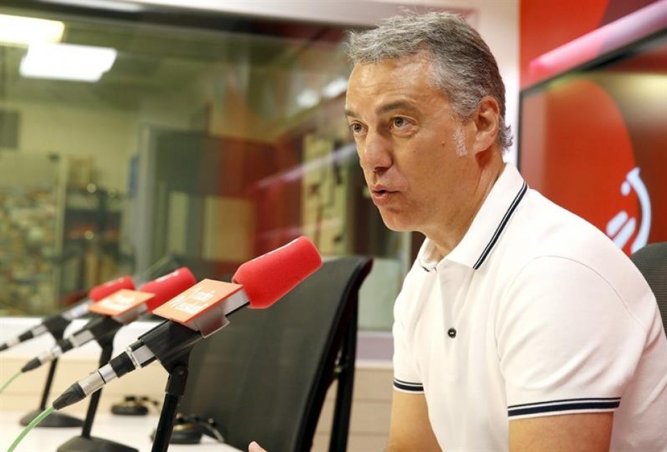 Iñigo Urkullu, Radio Euskadiri egindako adierazpenetan. Argazkia: EFE.