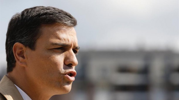 Pedro Sanchez, PSE-EEk Portugaleten egindako hauteskunde-ekitaldian. Argazkia: EFE.