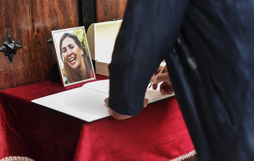 Imagen del funeral celebrado por María Villar. Foto: EFE