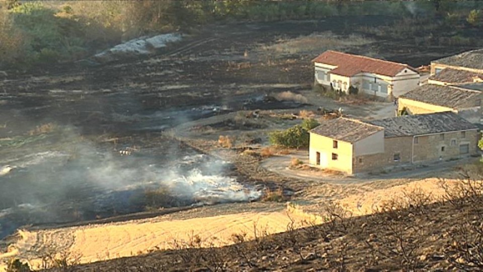 El incendio de Murillo cerca de las viviendas