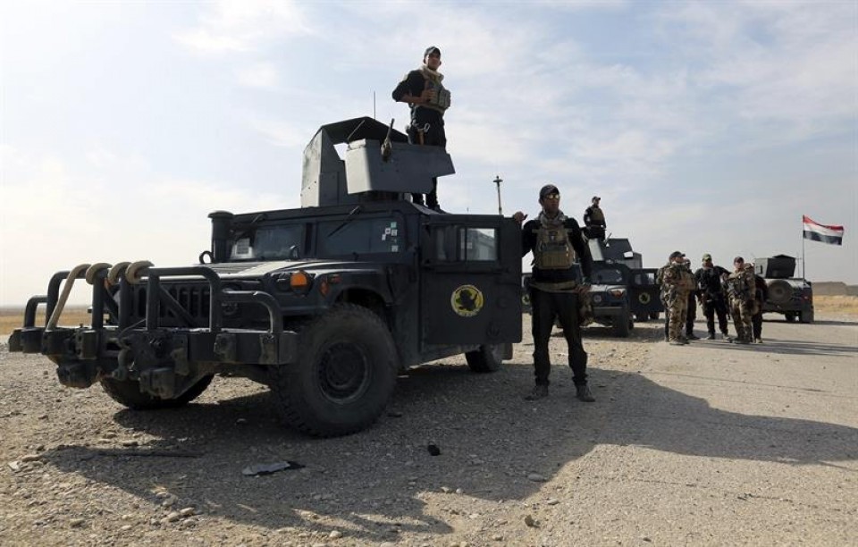 Militares iraquíes ante la ofensiva del EI. Foto: EFE