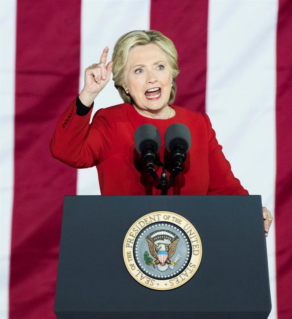 Clinton, en una imagen de la campaña electoral. Foto: EFE