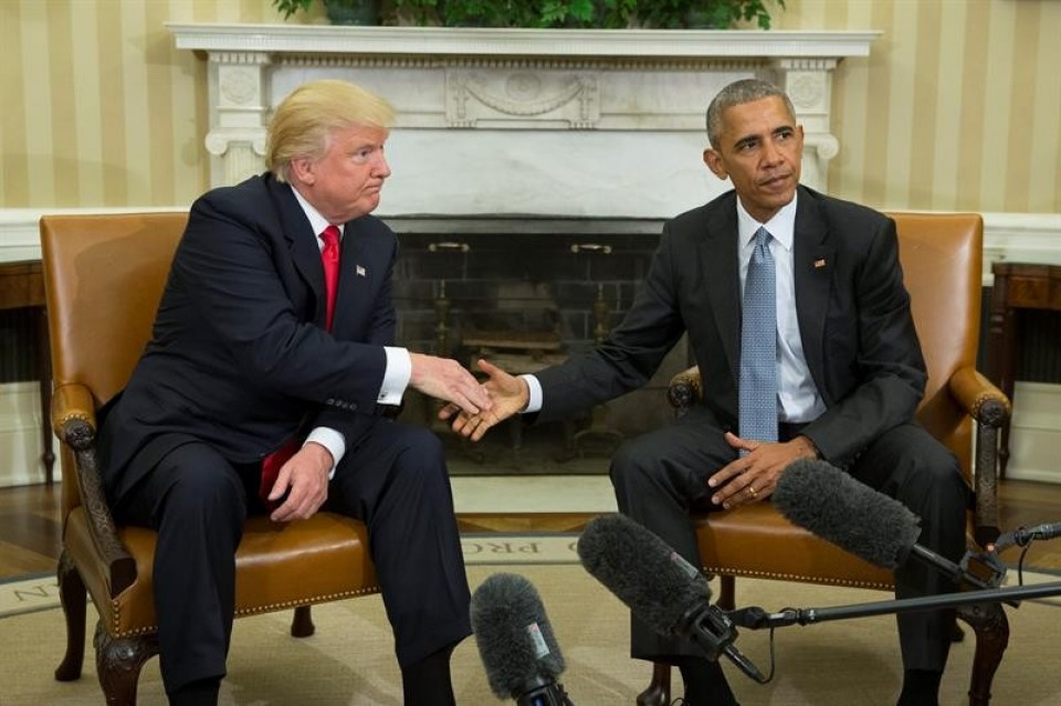 Barack Obama y Donald Trump en la Casa Blanca. Foto: EFE