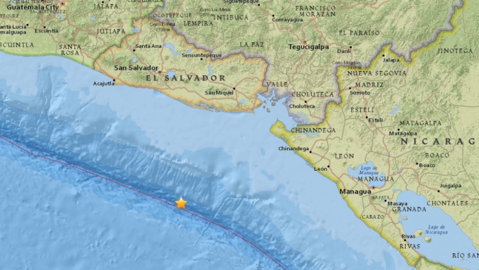 Alerta de tsunami en Centroamérica tras un terremoto de 7,2 grados. Foto: USGS
