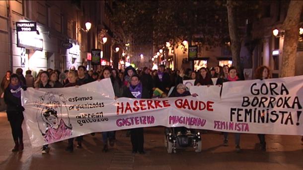 Manifestación contra la violencia machista, Vitoria. Foto: EiTB. 