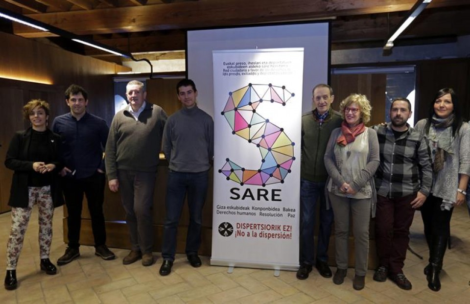 Miembros de Sare Nafarroa durante la presentación de la plataforma. Foto: EFE 