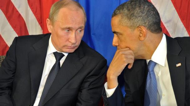 Barack Obama junto a Vladímir Putin