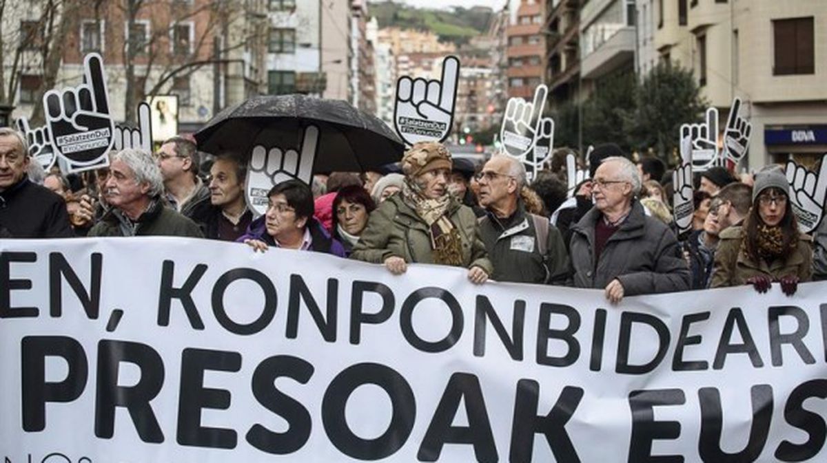 Manifestación por los derechos de los presos en Bilbao. Foto: Efe