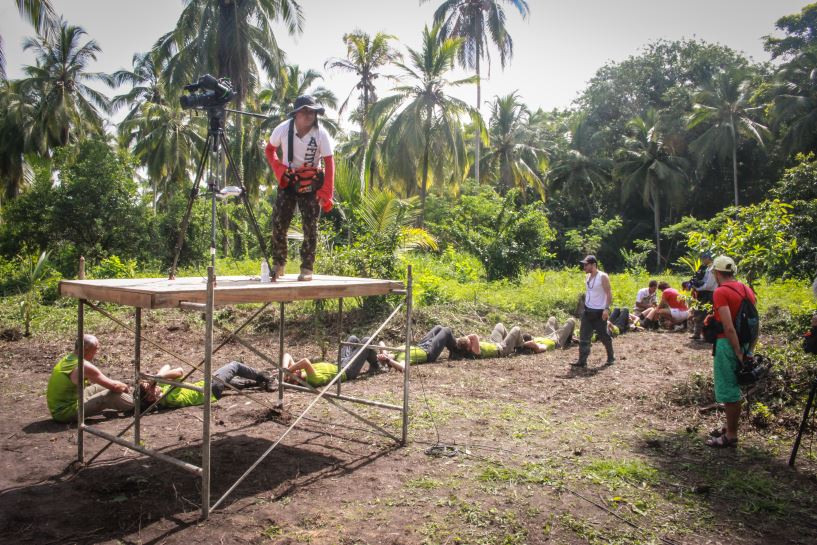 Equipo verde en el juego del laberinto