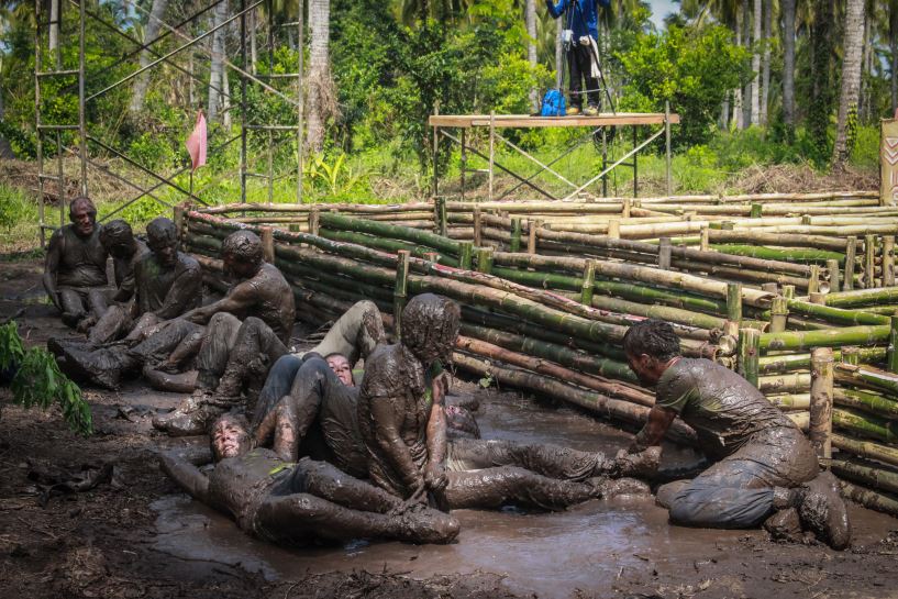 Lodo y barro en el juego del laberinto