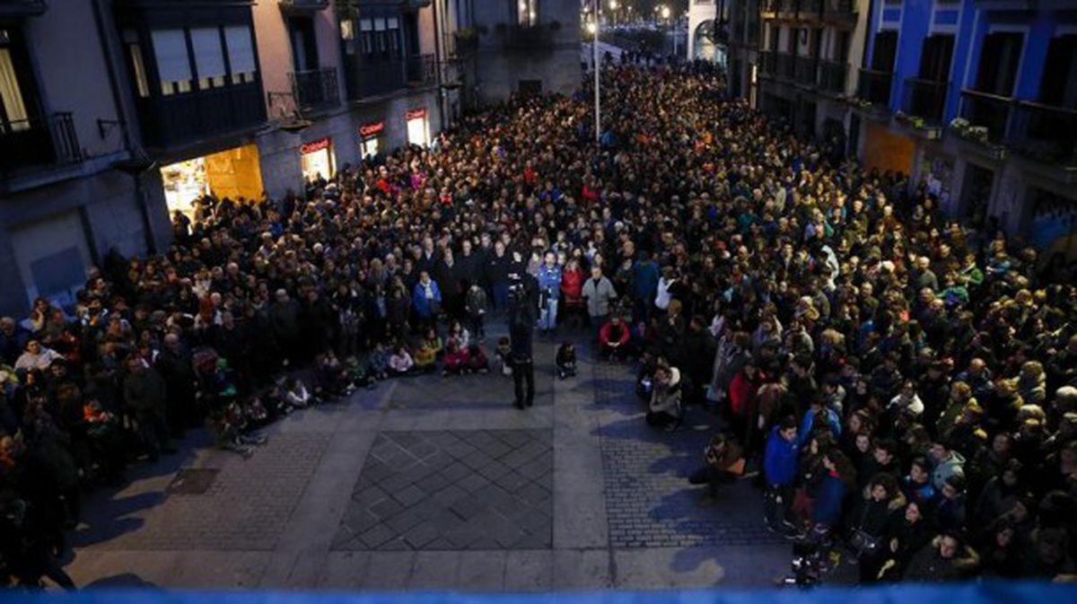 Multitudinaria concentración en Tolosa. Foto: EFE