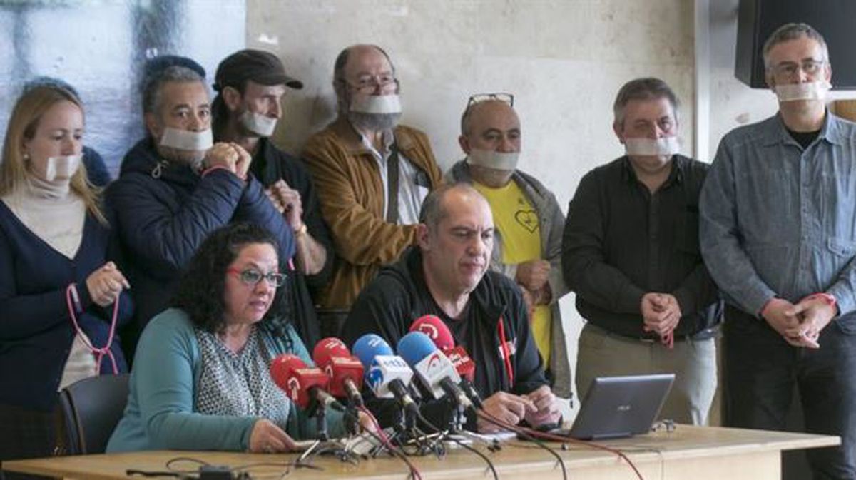 Arabako Podemosen militante talde batek egindako agerraldia. Argazkia: EFE