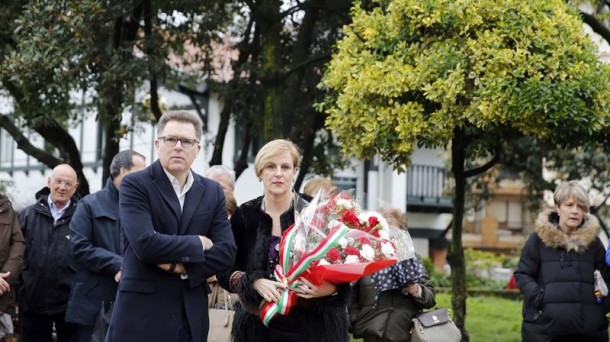 Itxaso Atutxa, durante el homenaje al lehendakari Agirre. Argazkia: EFE