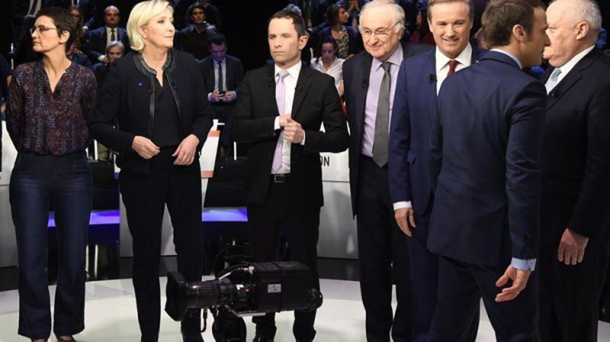 Debate televisivo previo a las elecciones presidenciales de Francia. EFE. 