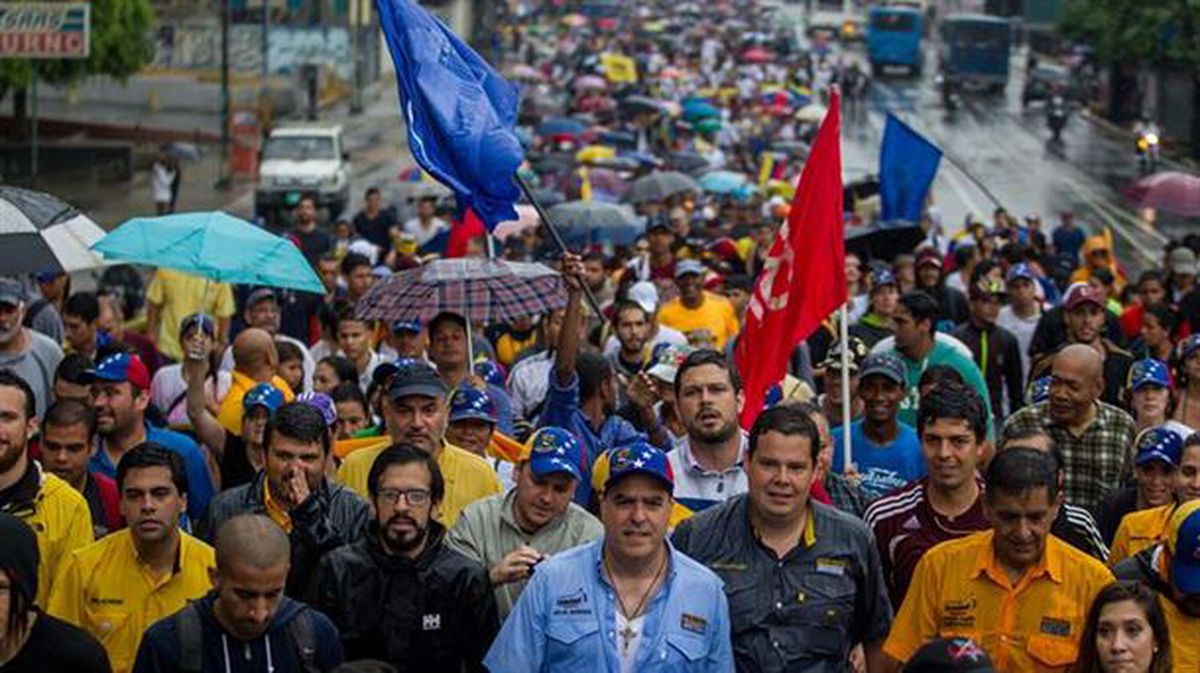 Una manifestación de la oposición venezolana.