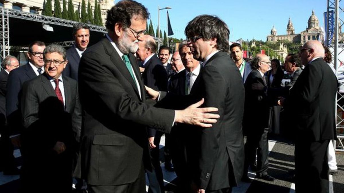 Rajoy y Puigdemont, hoy. Foto: Efe