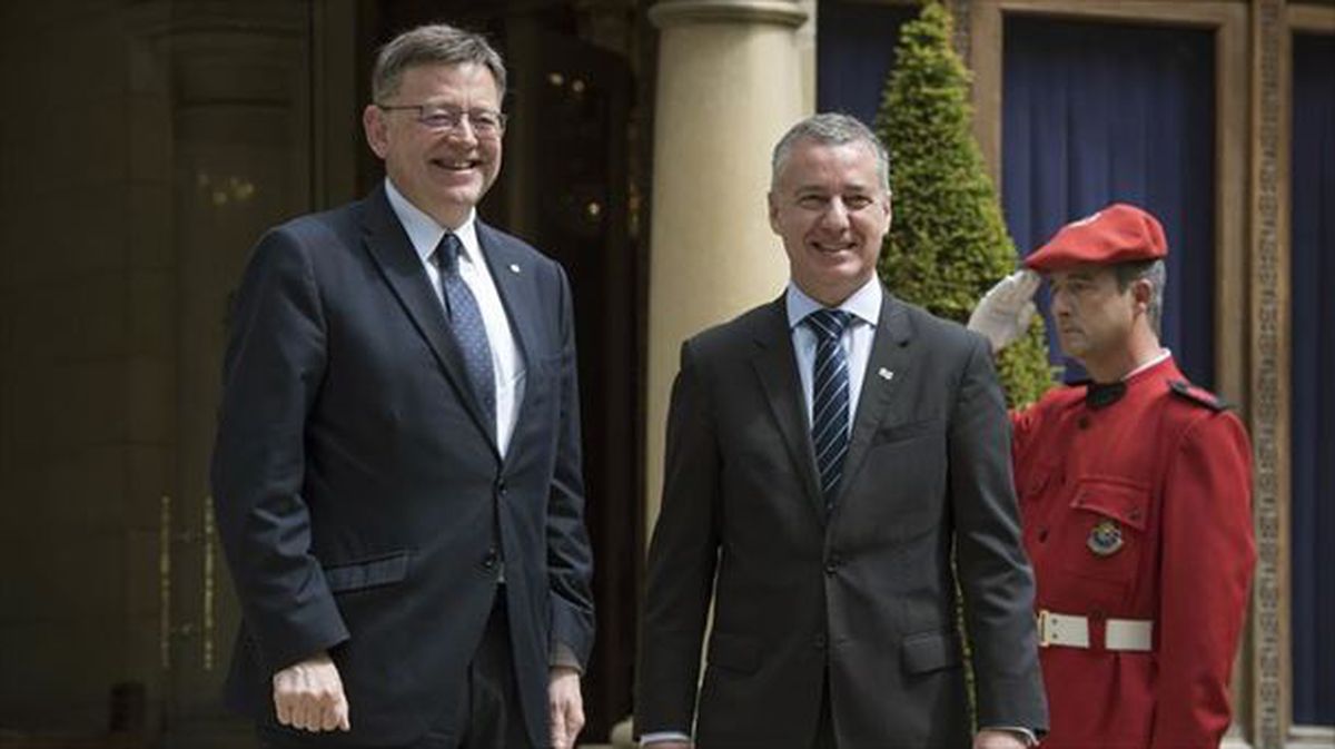 El presidente de la Generalitat Valenciana, Ximo Puig, y el lehendakari Iñigo Urkullu. Foto: EFE