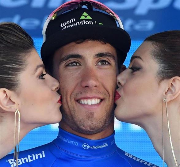 Omar Fraile, mendiko liderra, podiumean.