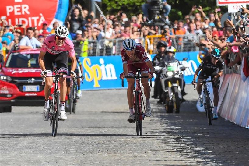 Dumoulin, Zakarin eta Landa, 14. etapan.