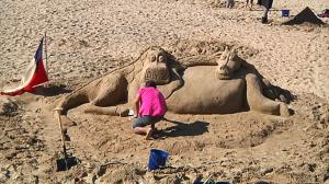 Auténticas obras maestras en los arenales donostiarras