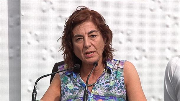 Cristina Uriarte, en el acto de apertura de Ibilaldia 2017. EiTB