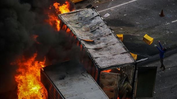 Protestas en Venezuela. Foto: EFE