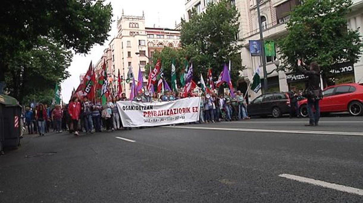Manifestación en defensa de la Sanidad pública vasca