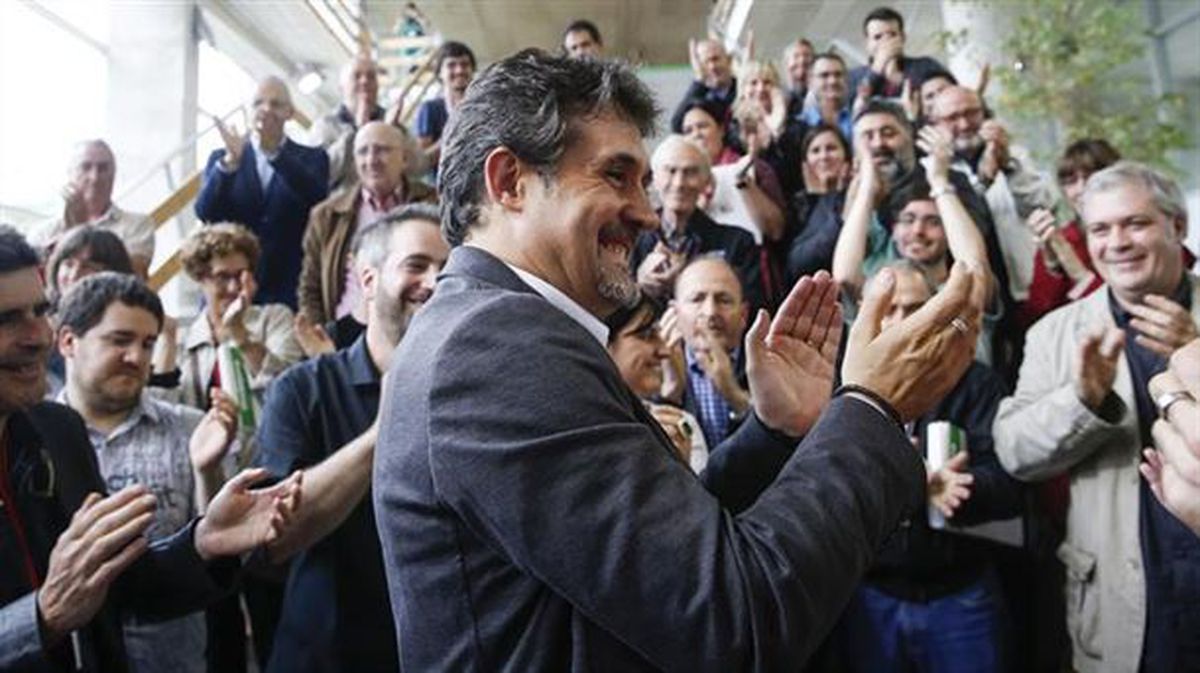 Pello Urizar tras ser reelegido secretario general de EA. Foto: EFE