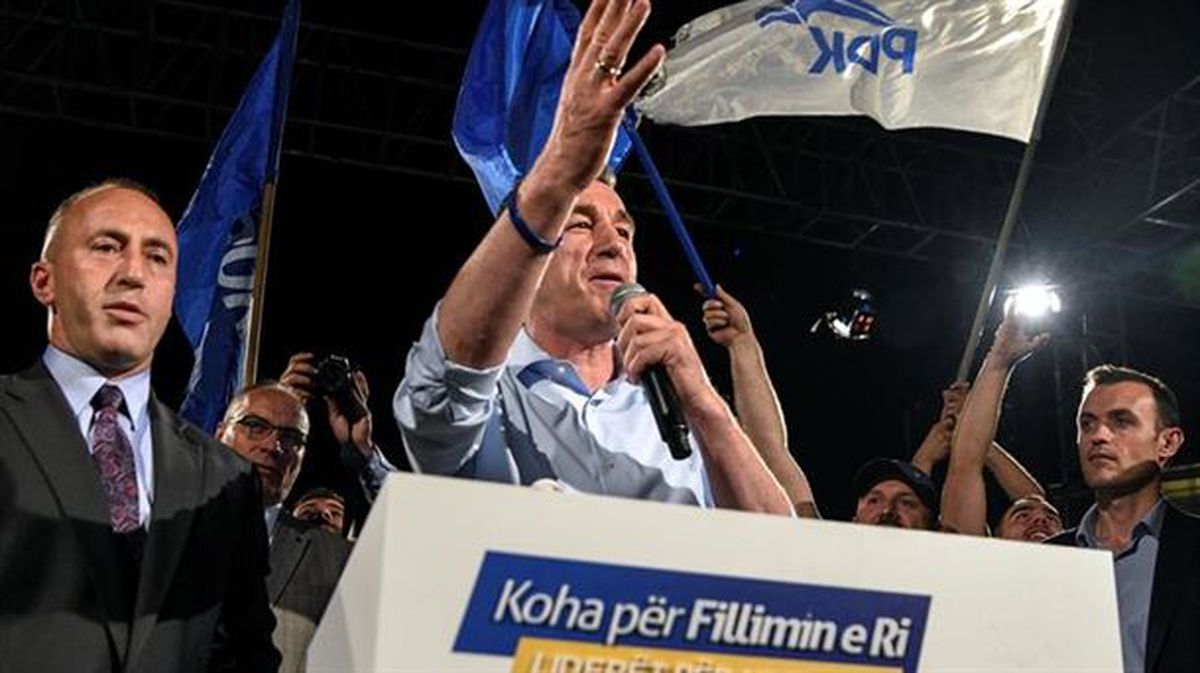 Ramush Haradinaj, hauteskundeak irabazi dituen koalizioko burua. Argazkia: EFE