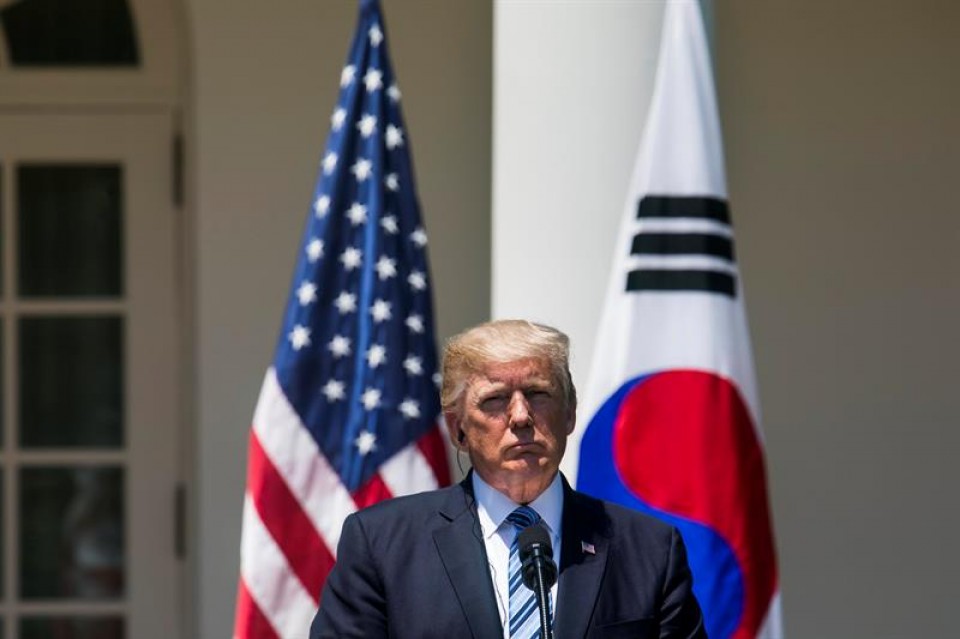 Trump, en Corea del Sur. Foto: Efe
