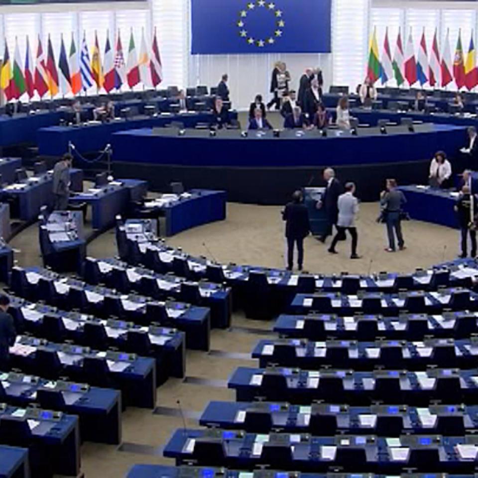 Parlamento europeo. Captura sacada de un vídeo de archivo de ETB. 
