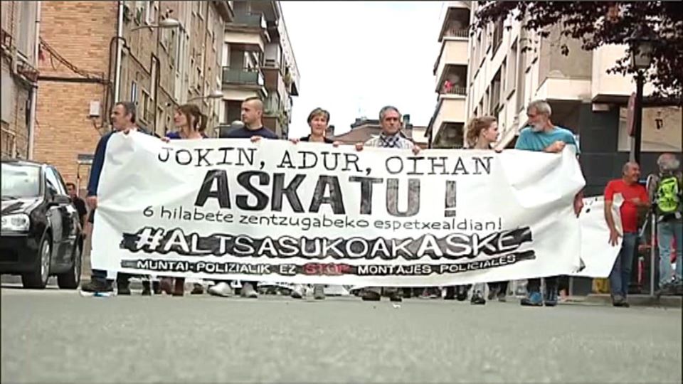 Protesta contra las peticiones de condena a los jóvenes de Alsasua. Foto: EITB