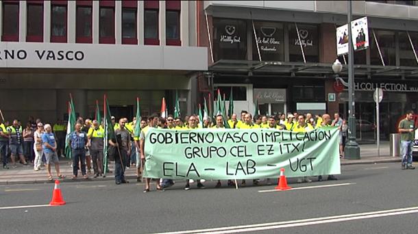 Celeko langileen protesta. Argazkia: EiTB