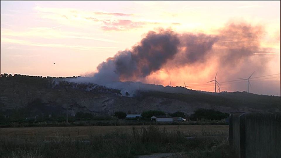 Incendio en Falces. Foto: EiTB