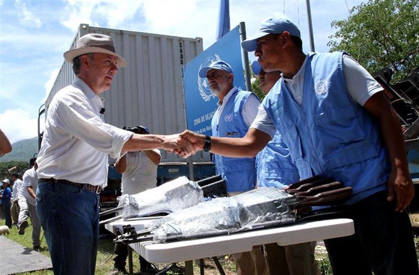 La ONU recoge el último contenedor de armas de las FARC