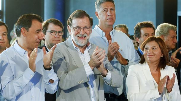 Mariano Rajoy, hoy, en Valencia. EFE. 