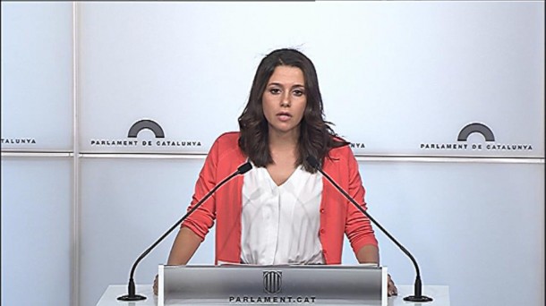 La rueda de prensa de Inés Arrimadas. Foto: EiTB