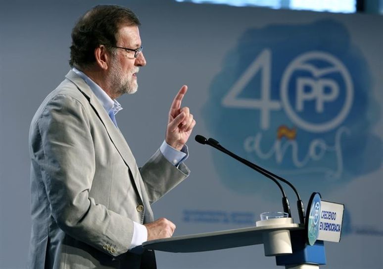 Mariano Rajoy, Zaragozan egindako agerraldian. EFE