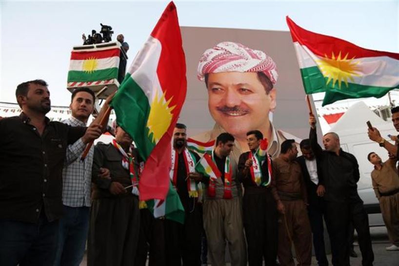 Manifestación a favor del referéndum en Erbil, capital del Kurdistán iraquí. Foto: EFE
